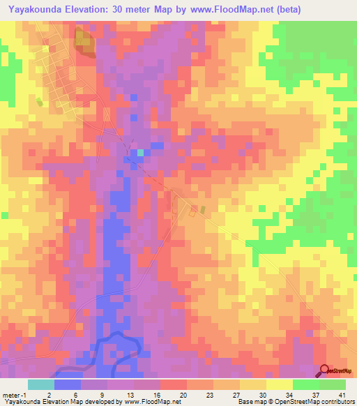 Yayakounda,Senegal Elevation Map