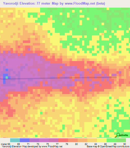 Yavorodji,Senegal Elevation Map