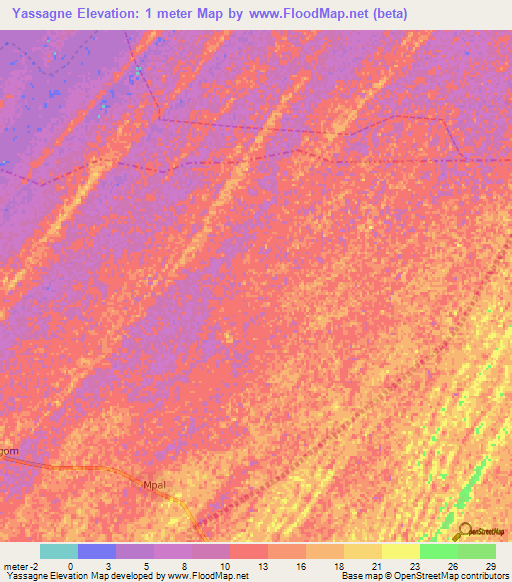 Yassagne,Senegal Elevation Map