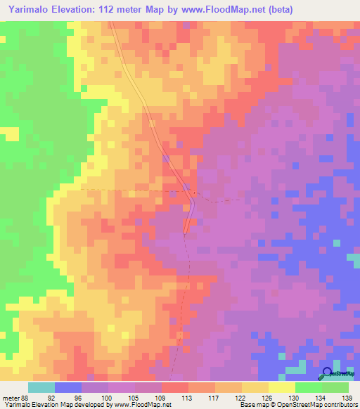 Yarimalo,Senegal Elevation Map