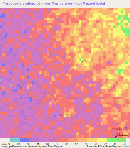 Yargouye,Senegal Elevation Map