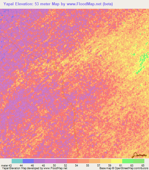 Yapal,Senegal Elevation Map