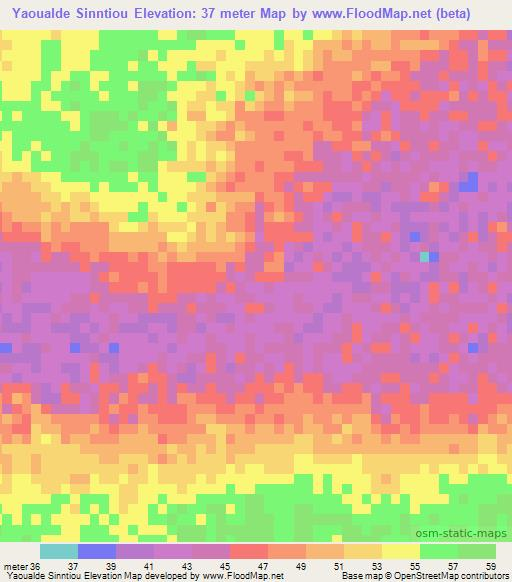 Yaoualde Sinntiou,Senegal Elevation Map