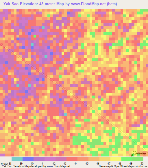 Yak Sao,Senegal Elevation Map
