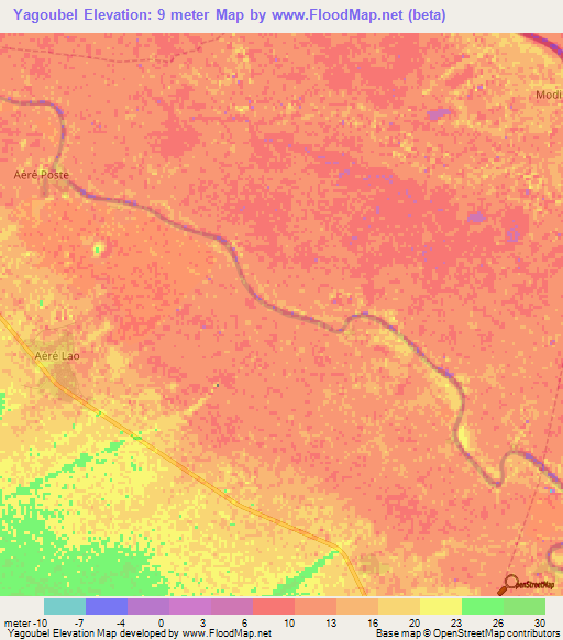 Yagoubel,Senegal Elevation Map
