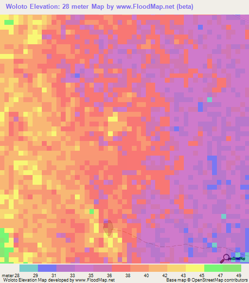 Woloto,Senegal Elevation Map