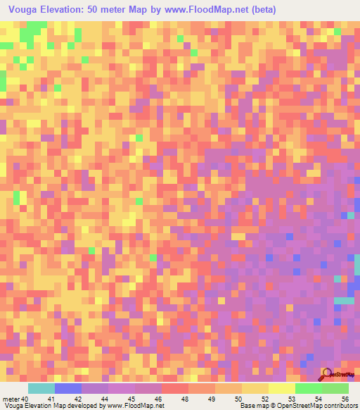 Vouga,Senegal Elevation Map