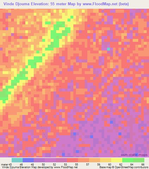 Vinde Djouma,Senegal Elevation Map