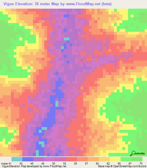 Vigue,Senegal Elevation Map