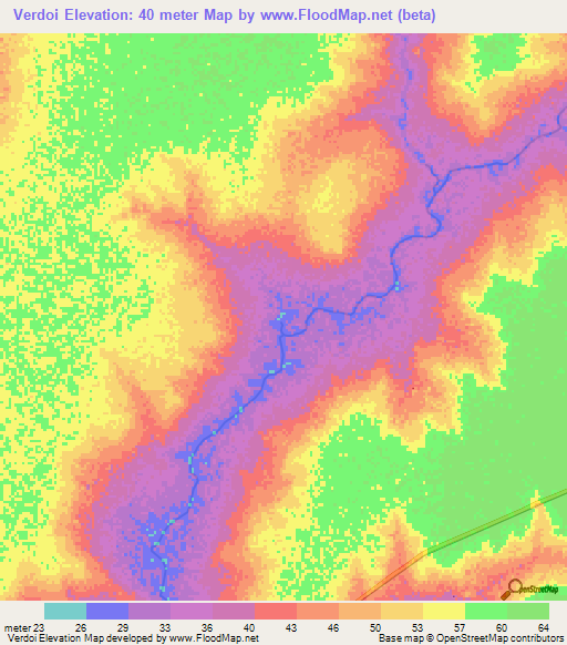Verdoi,Senegal Elevation Map