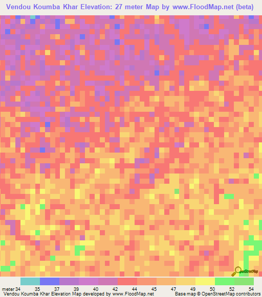 Vendou Koumba Khar,Senegal Elevation Map