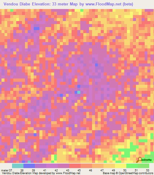 Vendou Diabe,Senegal Elevation Map