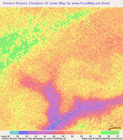 Vendou Boubou,Senegal Elevation Map