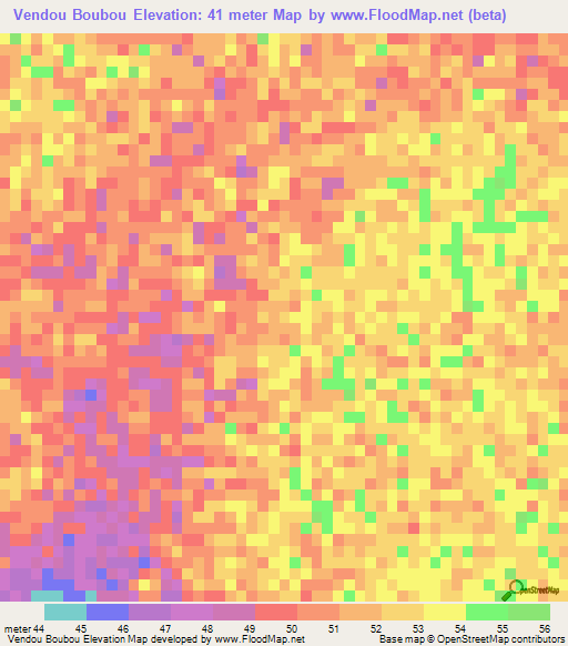 Vendou Boubou,Senegal Elevation Map