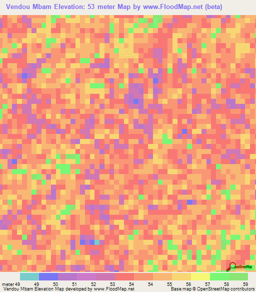 Vendou Mbam,Senegal Elevation Map