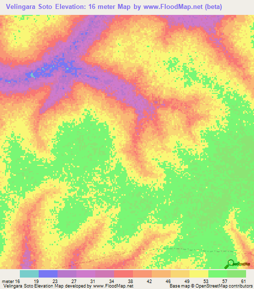 Velingara Soto,Senegal Elevation Map
