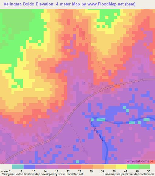 Velingara Boido,Senegal Elevation Map