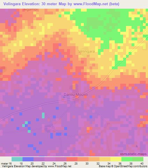 Velingara,Senegal Elevation Map