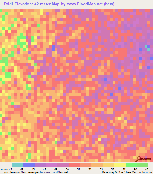 Tyidi,Senegal Elevation Map