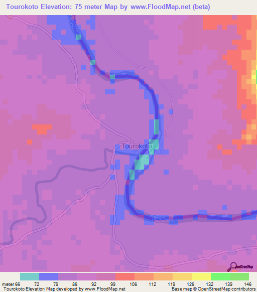 Tourokoto,Senegal Elevation Map