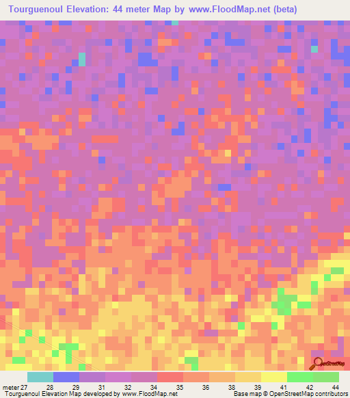 Tourguenoul,Senegal Elevation Map