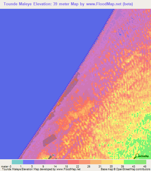 Tounde Maleye,Senegal Elevation Map