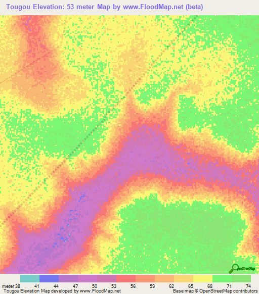 Tougou,Senegal Elevation Map