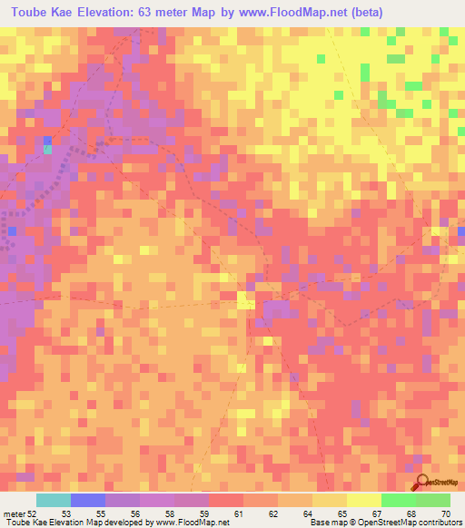 Toube Kae,Senegal Elevation Map