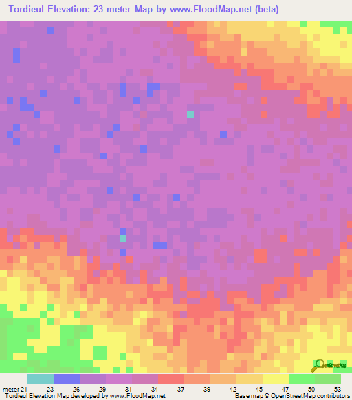 Tordieul,Senegal Elevation Map