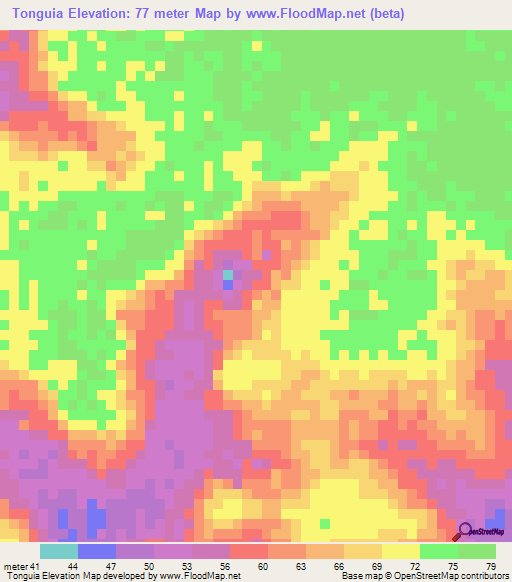 Tonguia,Senegal Elevation Map