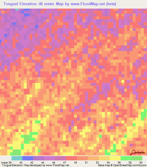 Tonguel,Senegal Elevation Map