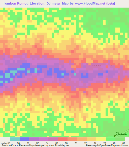 Tombon-Komoti,Senegal Elevation Map