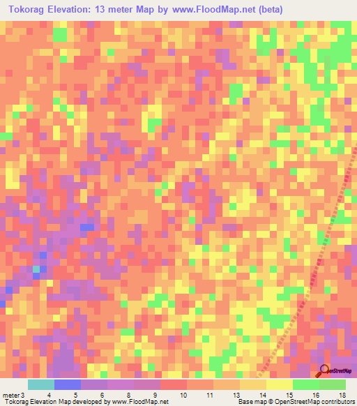 Tokorag,Senegal Elevation Map