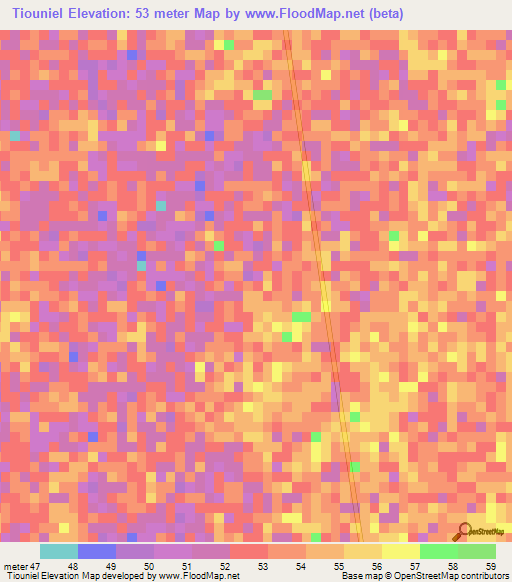 Tiouniel,Senegal Elevation Map
