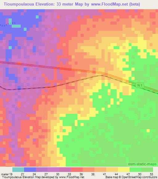 Tioumpoulaoua,Senegal Elevation Map