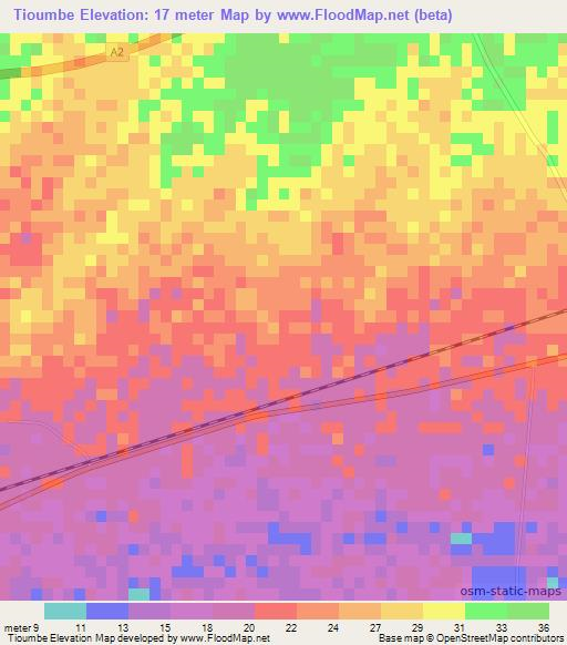 Tioumbe,Senegal Elevation Map
