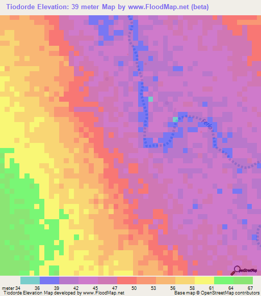 Tiodorde,Senegal Elevation Map