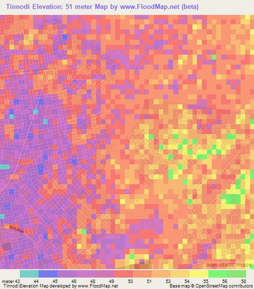 Tinnodi,Senegal Elevation Map