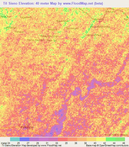 Til Sieno,Senegal Elevation Map