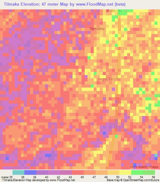 Tilmaka,Senegal Elevation Map