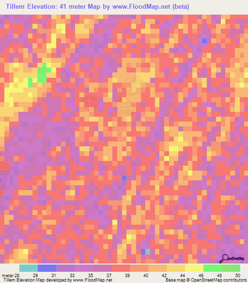 Tillem,Senegal Elevation Map