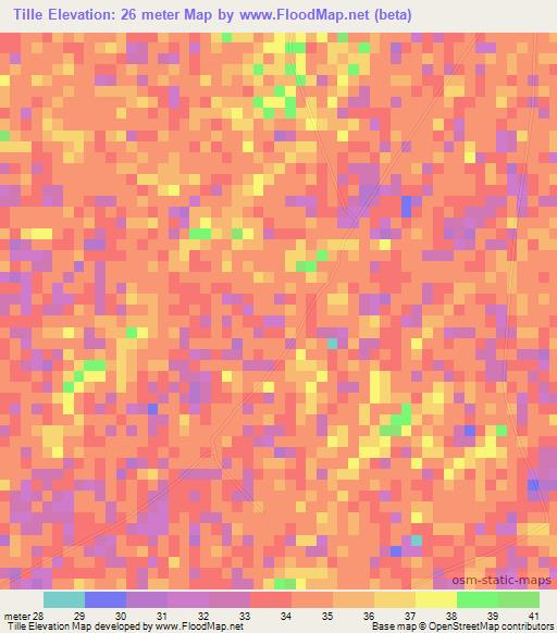 Tille,Senegal Elevation Map