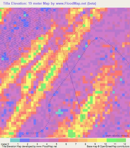 Tilla,Senegal Elevation Map