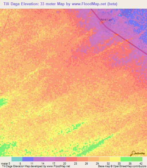 Tili Daga,Senegal Elevation Map