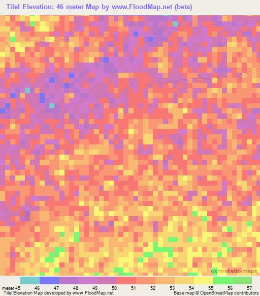 Tilel,Senegal Elevation Map