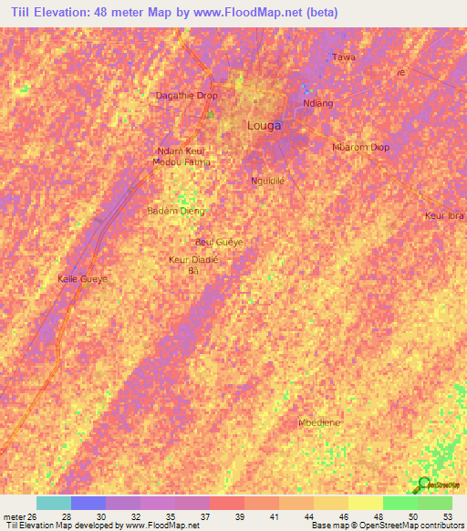 Tiil,Senegal Elevation Map