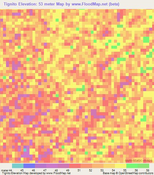 Tignito,Senegal Elevation Map