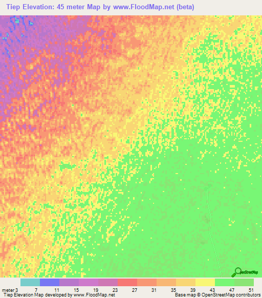 Tiep,Senegal Elevation Map