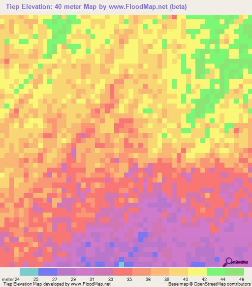 Tiep,Senegal Elevation Map