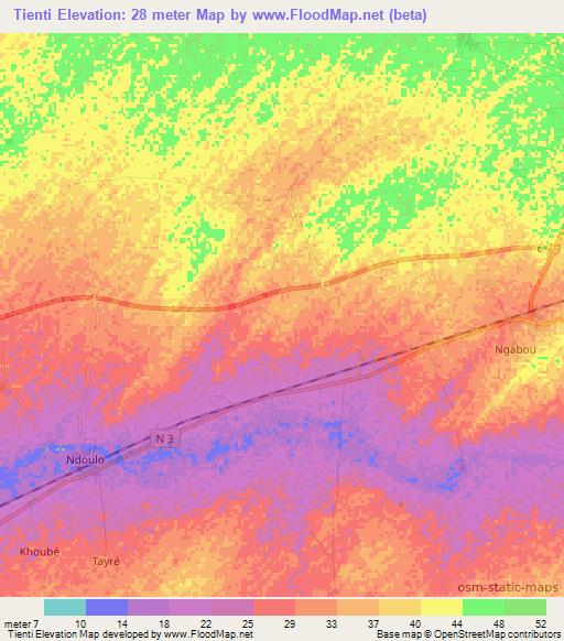 Tienti,Senegal Elevation Map
